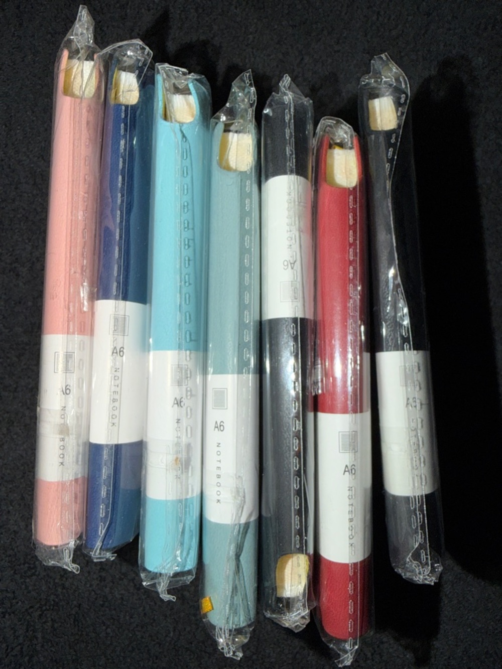 Set of A6 Leatherette Notebooks - Assorted Colors